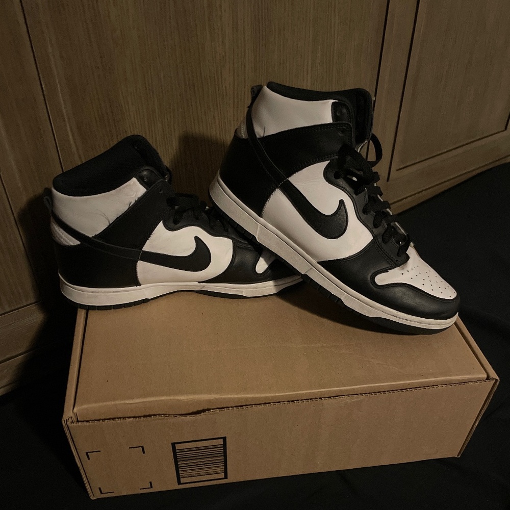 Nike Panda Dunks high tops size 10 MENS